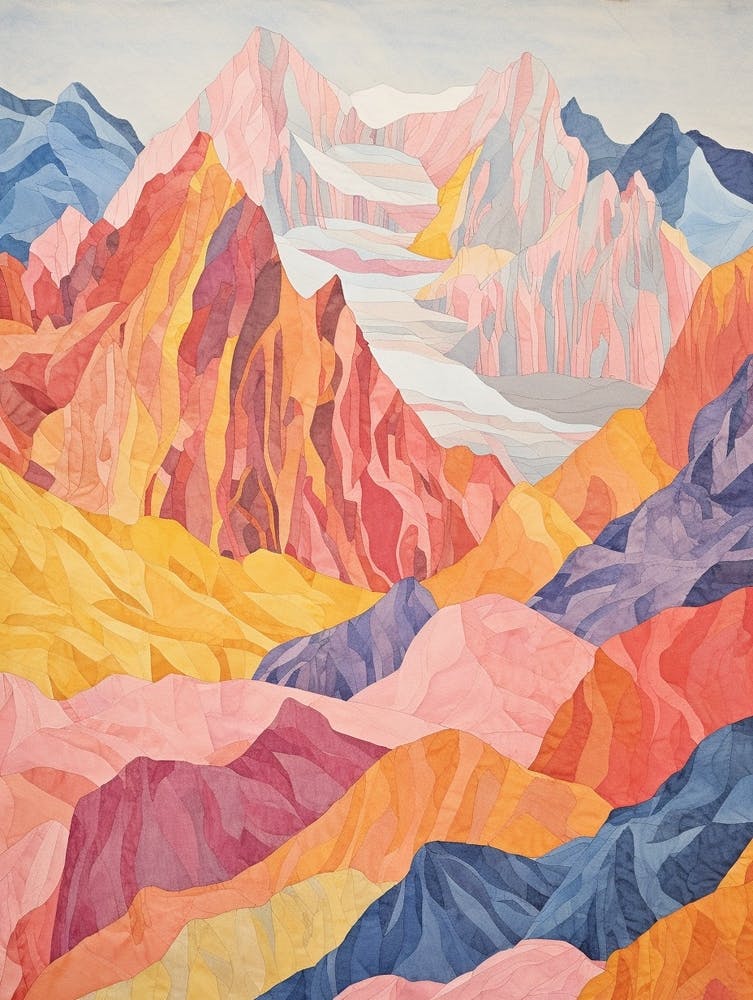Nanga Parbat Pakistan 4 Colourful Mountain Illustration