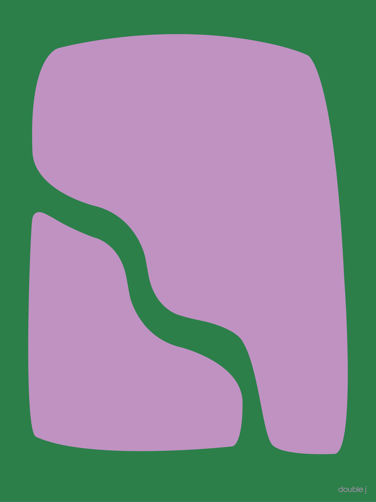 Floating Entity Lilac And Green Contemporary Abstract Colourful