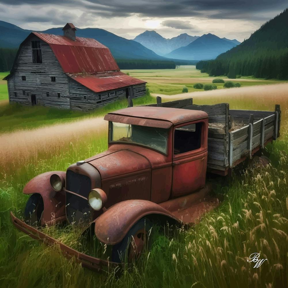Antique Truck In The Grass Copy