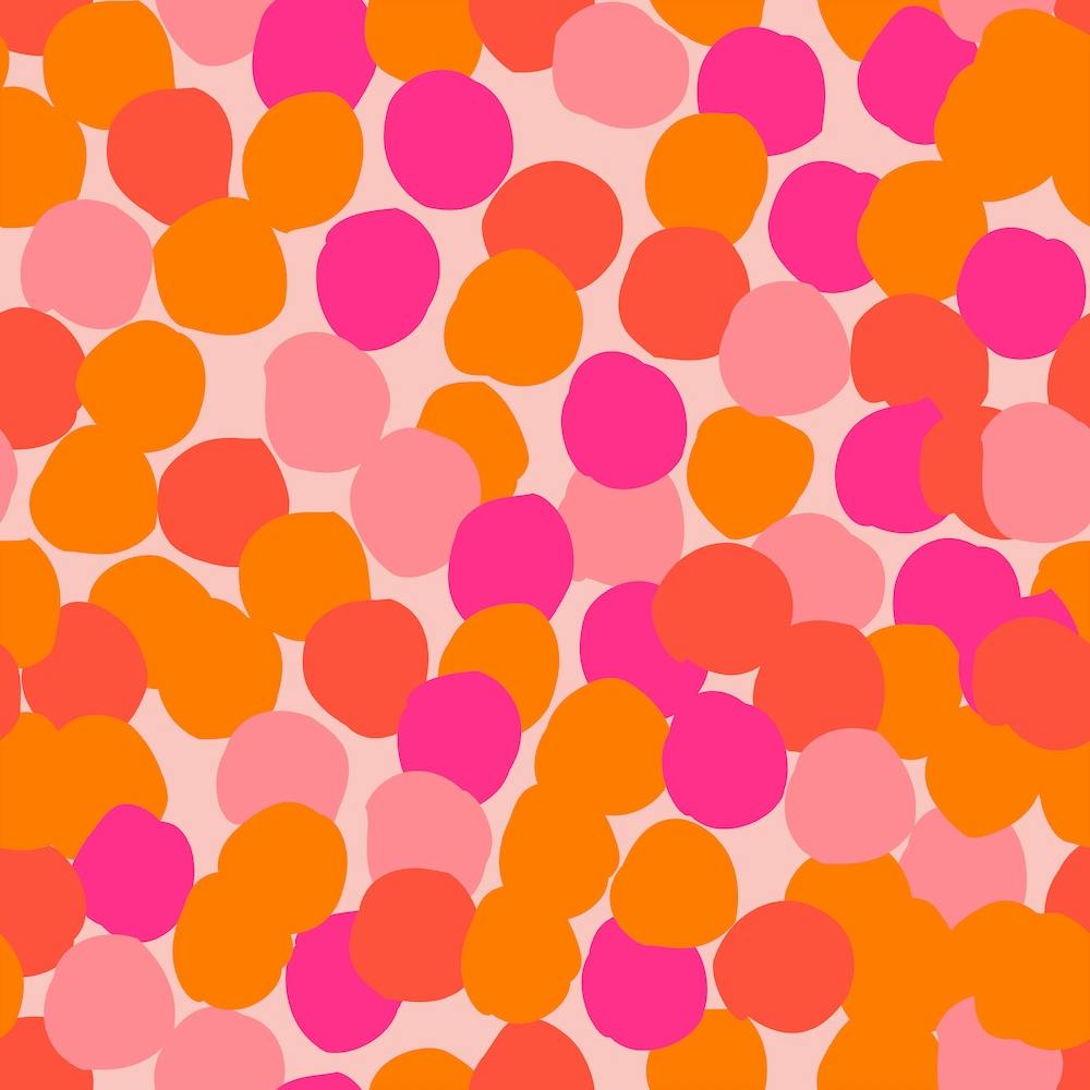 Orange And Pink Vibrant Polka Dot Pattern Square