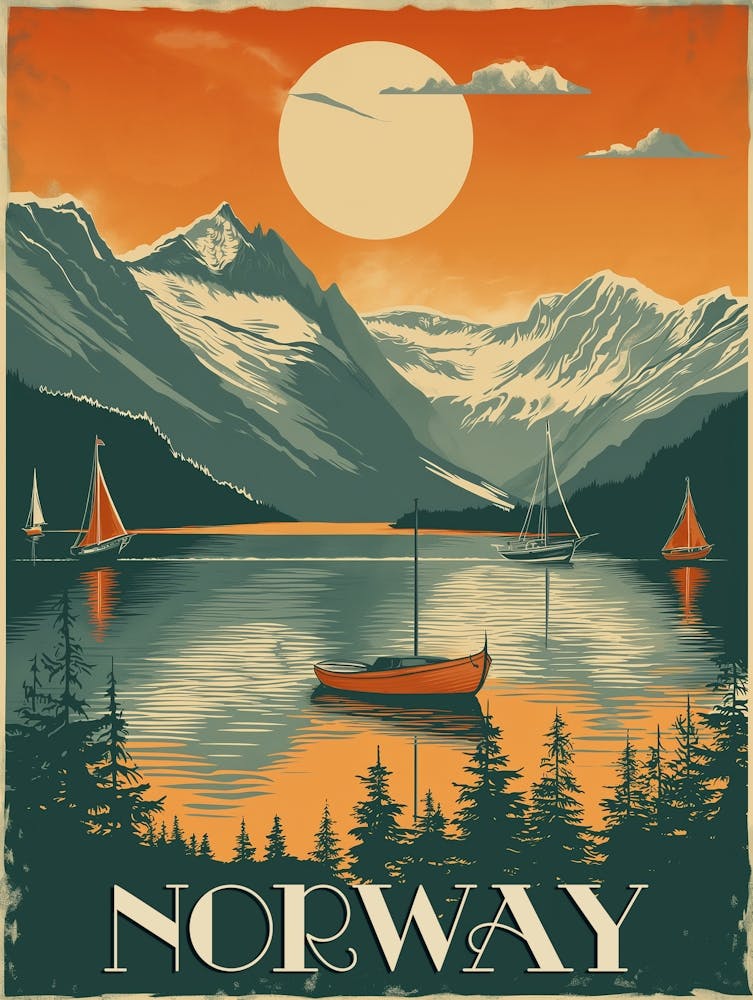 Travel Poster Of Norway