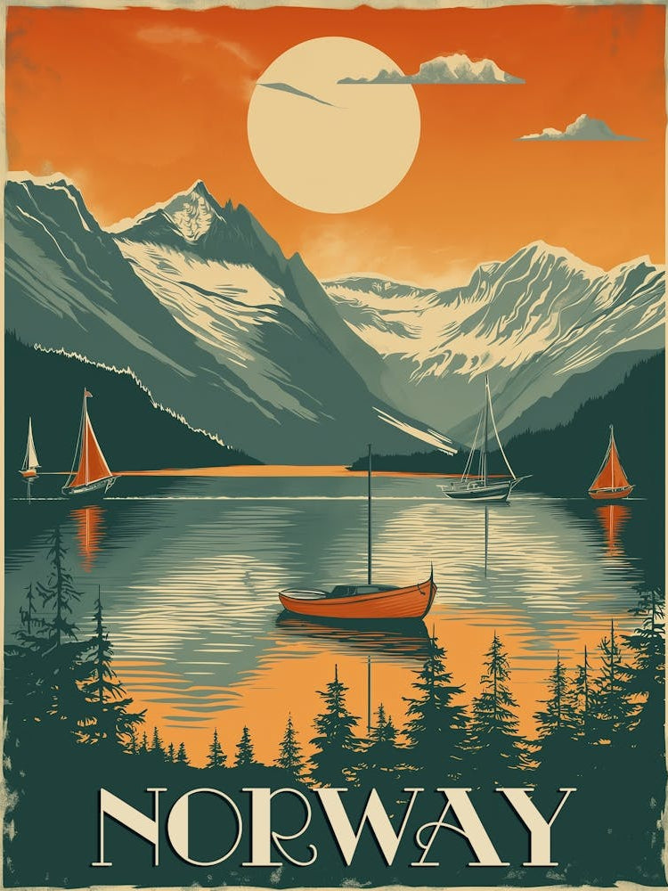 Travel Poster Of Norway