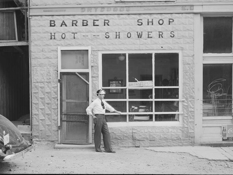 Barber Shop At Mogollon, New Mexico By Russell Lee