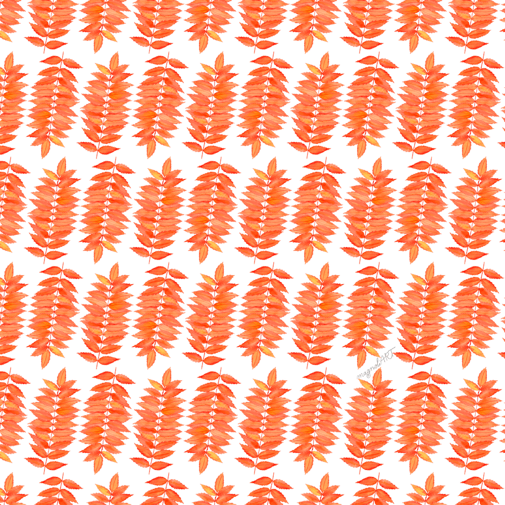 Staghorn sumac watercolor pattern