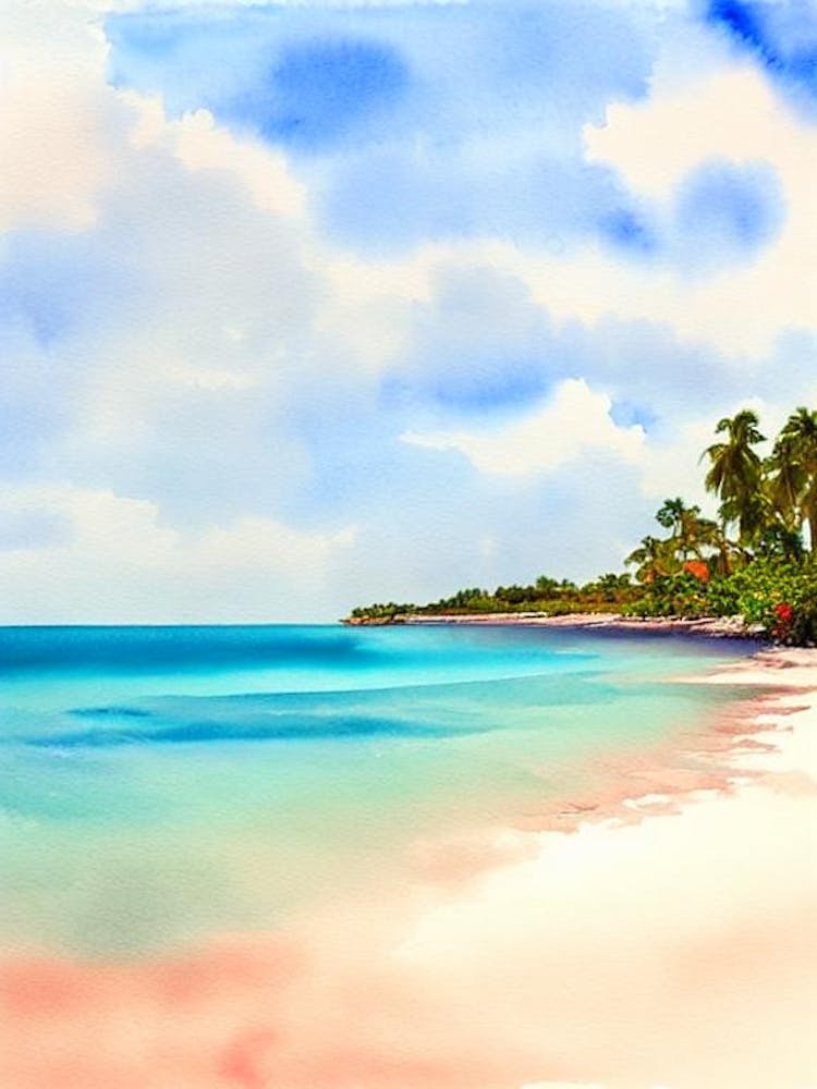 Palm Beach 2, Aruba Watercolour