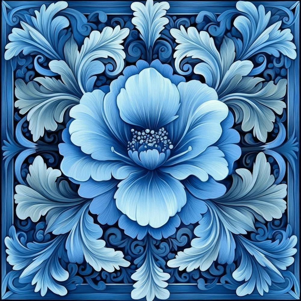 Blue Flower Art 1