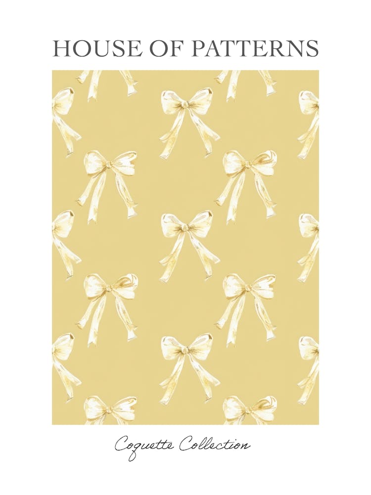 Yellow Coquette Bows 2 Pattern Poster