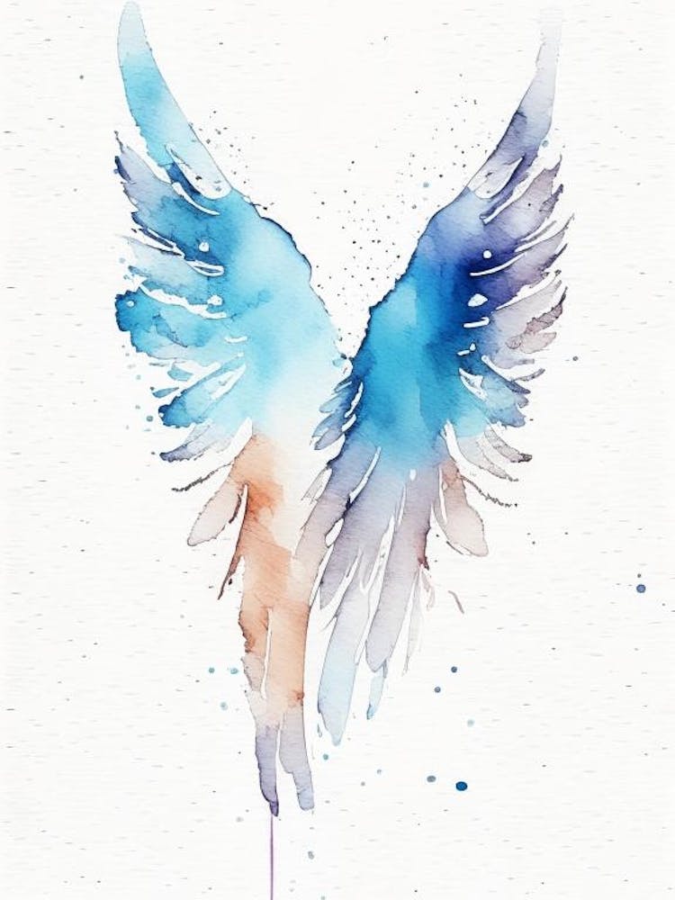 Angel Wings Symbol Minimal Watercolour