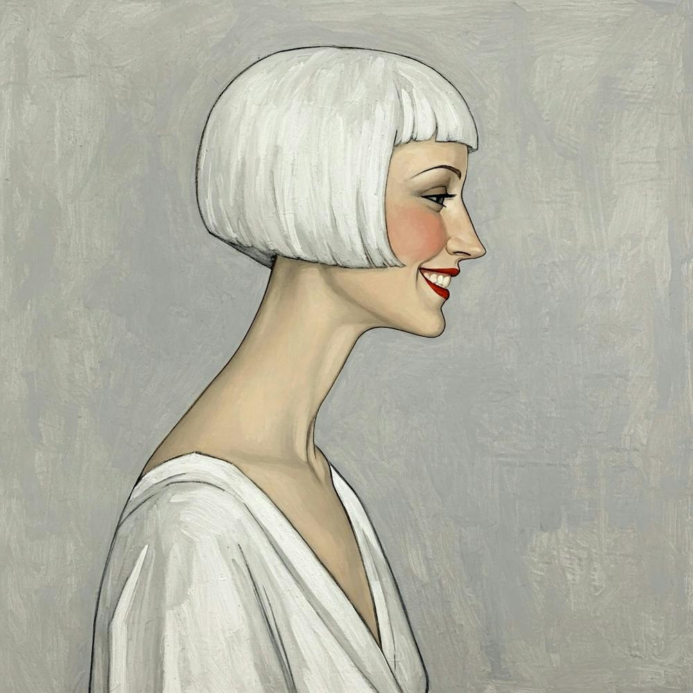 Woman With A White Bob