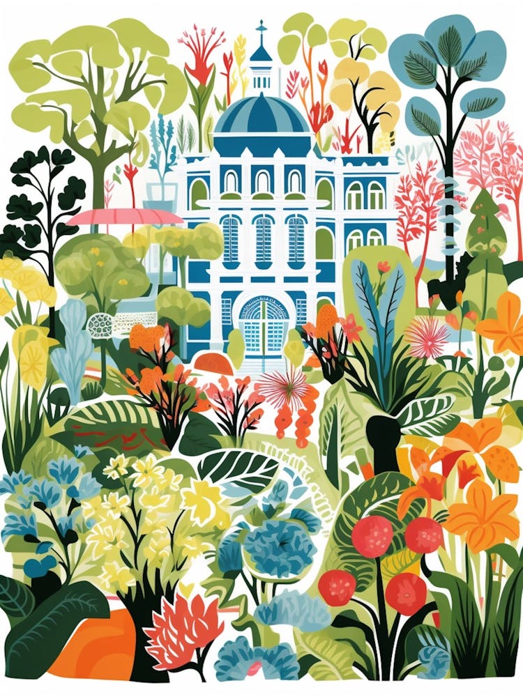 Bothenburg Botanical Garden Sweden Modern Illustration 2