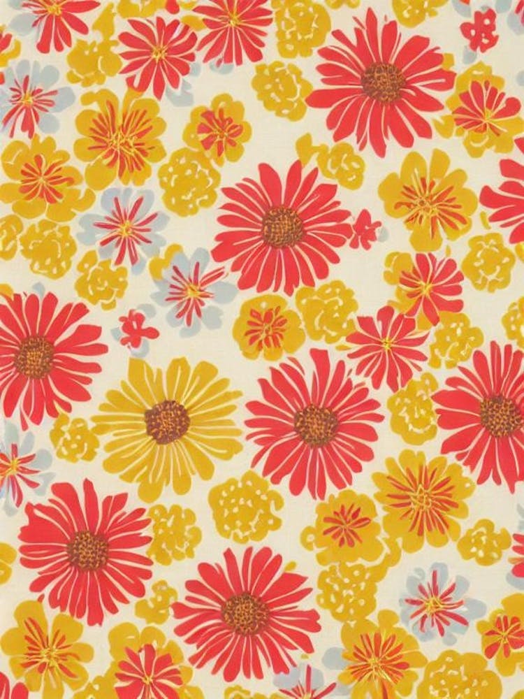 Primrose Floral Print Retro Pattern 2 Flower