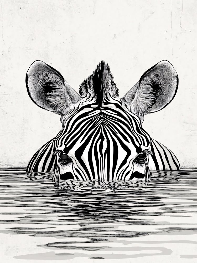 Zebra In Water
