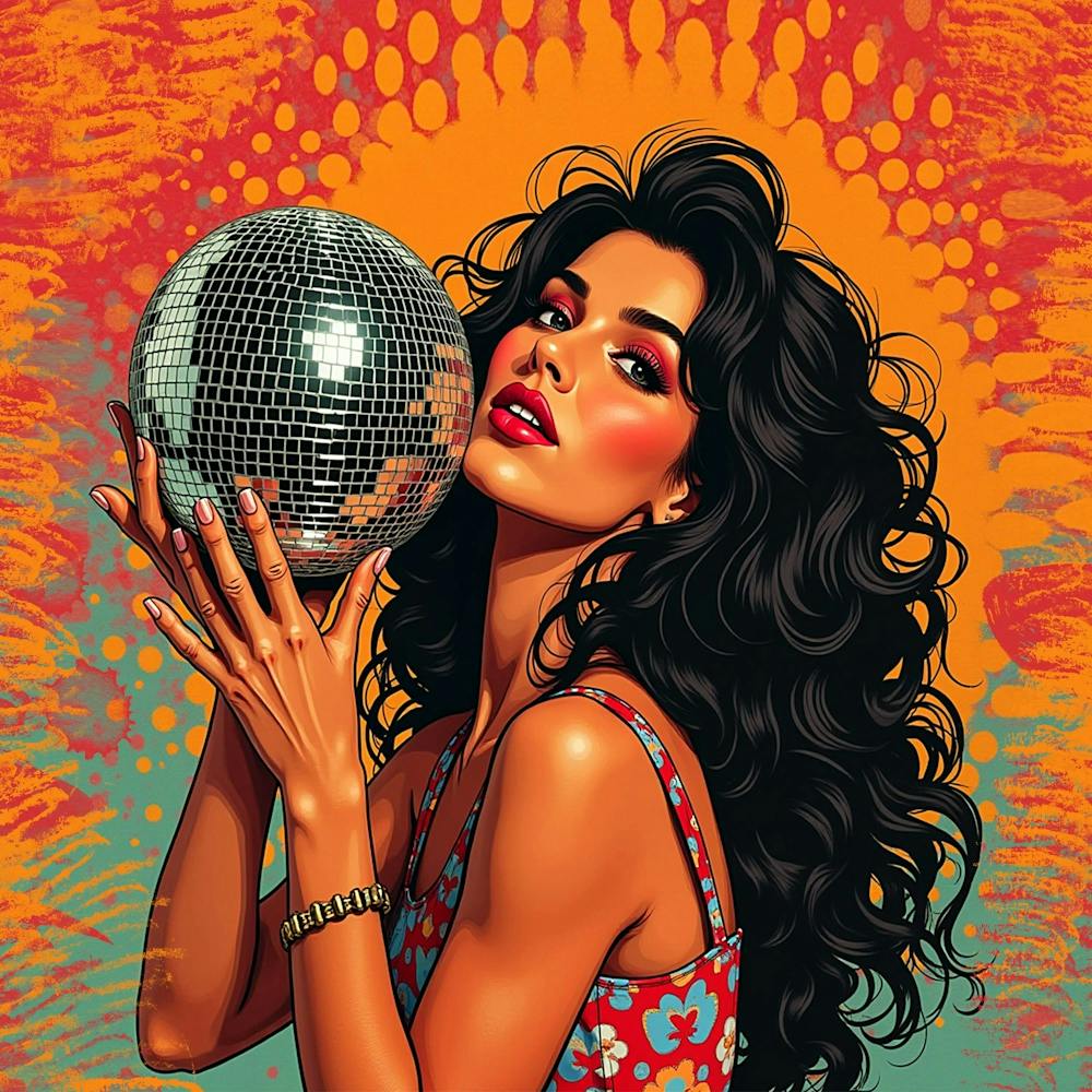 Disco Ball with Beautiful Woman