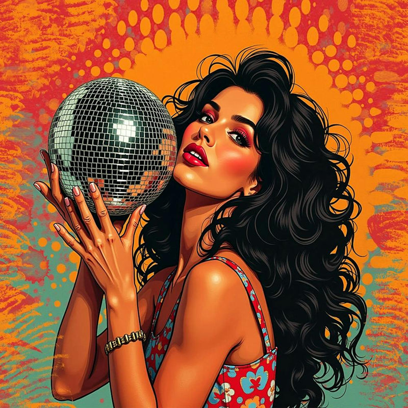 Disco Ball with Beautiful Woman