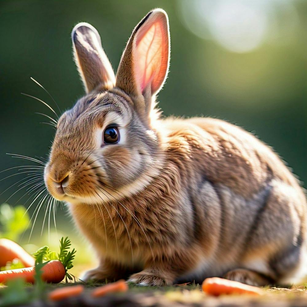 Rabbit Eating Carrots