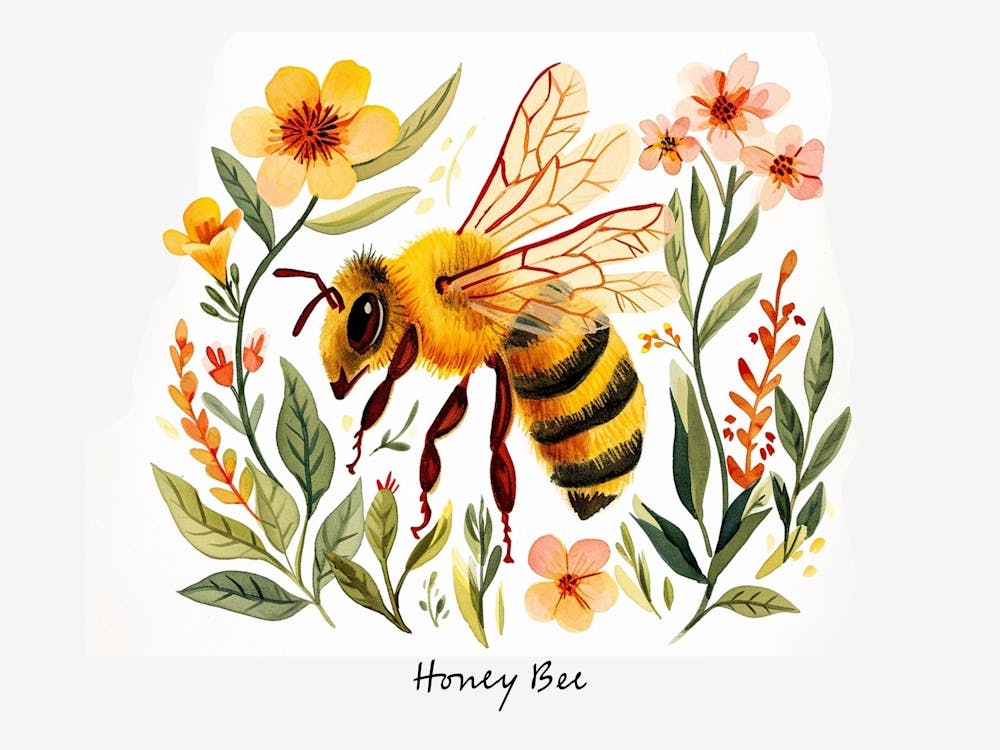 Little Floral Honey Bee 2 Poster