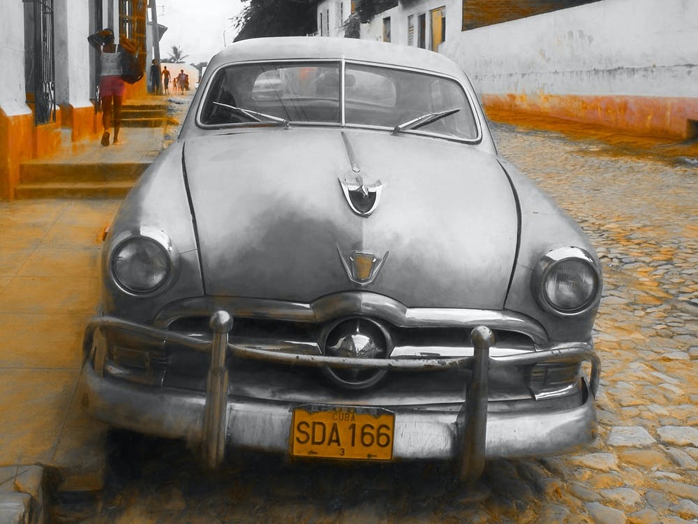 Silver Car Of Cuba