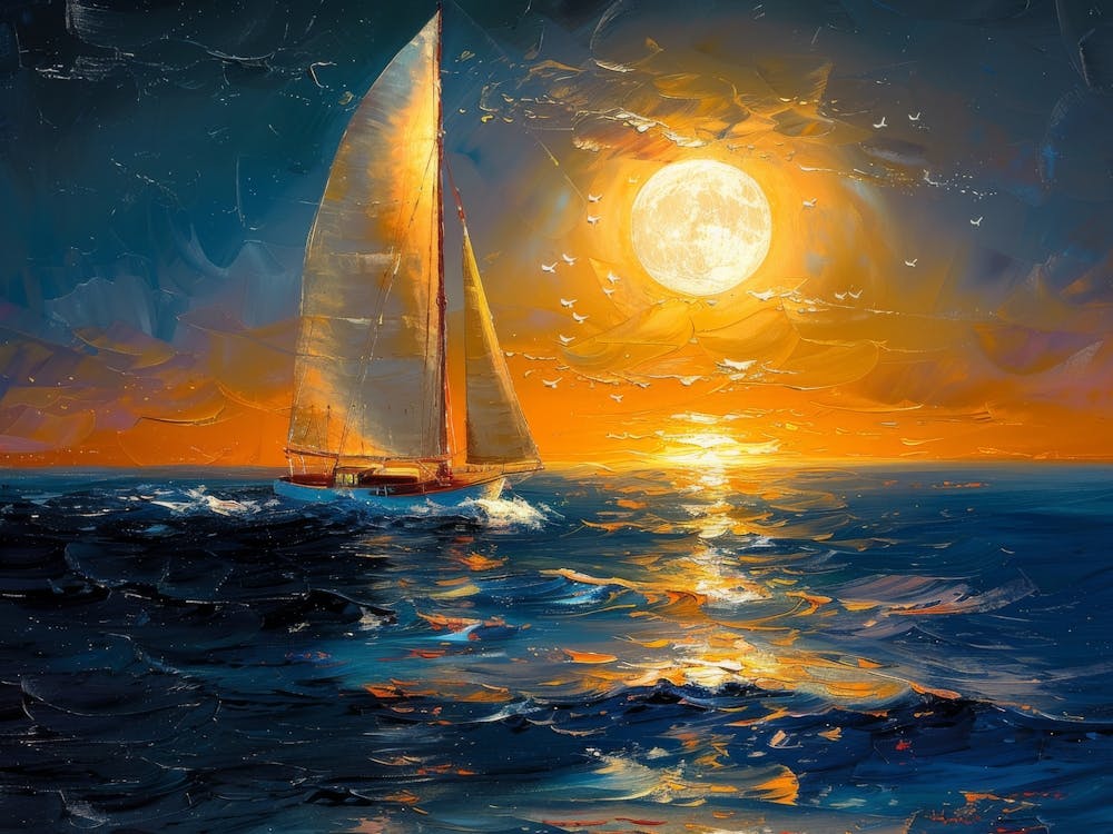 Sailboat At Sunset 1