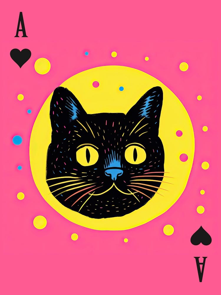 Playing Cards Cat 10 Pink And Black