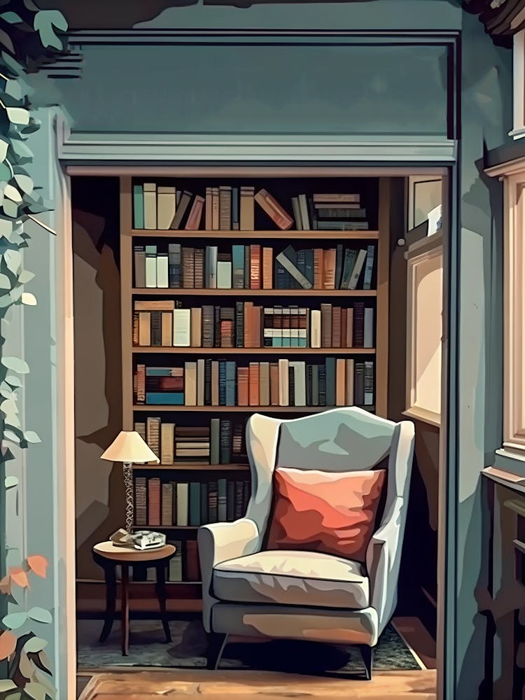 Vintage The Book Shop Print Book Lovers Gift Reading Gift