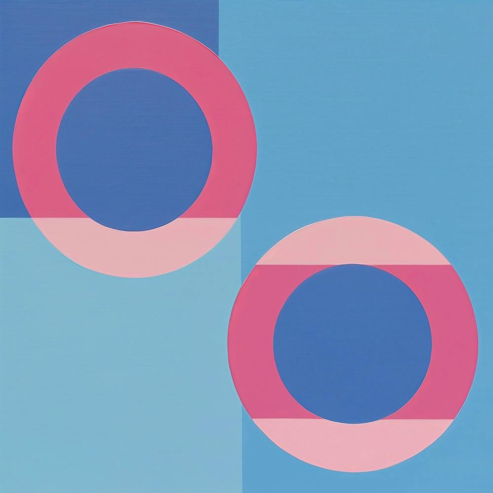 Pink and blue geometrical print