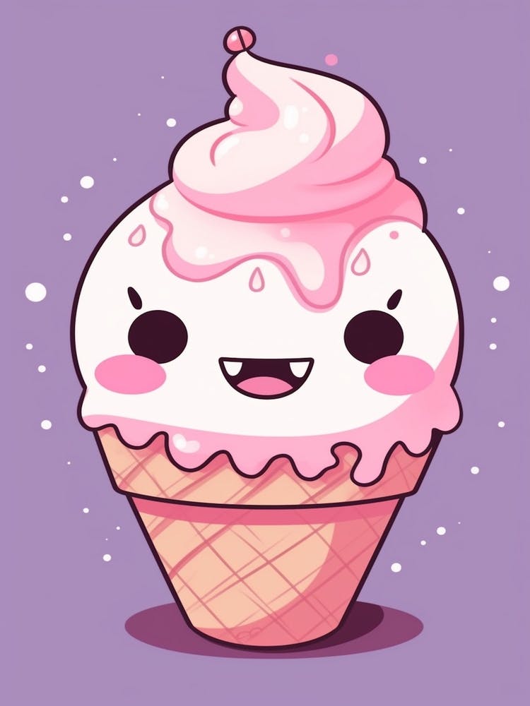 Ice Cream Kawaii Illustration 1