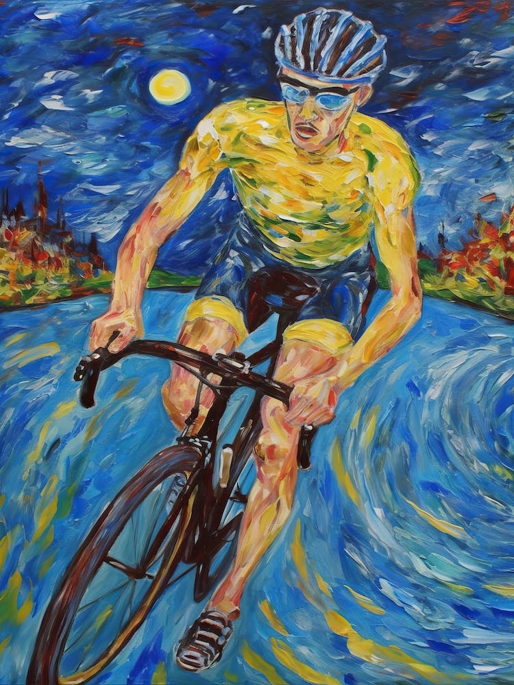Triathlon In The Style Of Van Gogh3