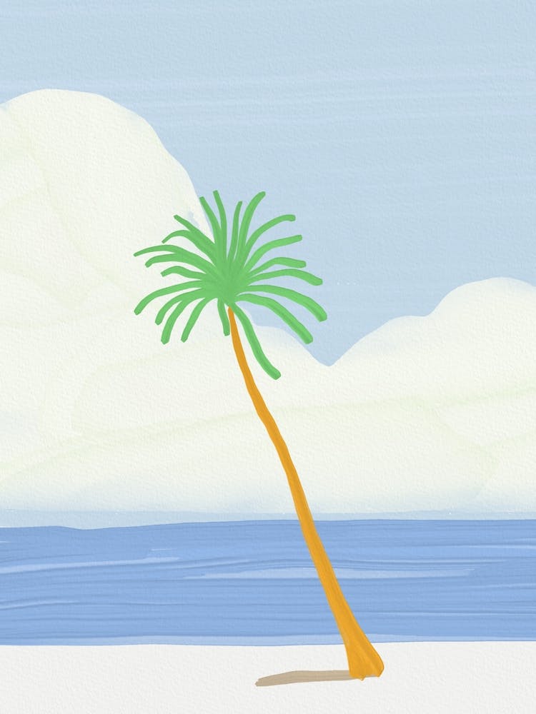 Palm Tree On The Beach v2