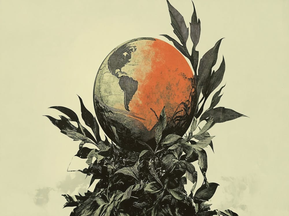 Earth In The Middle Of A Plant