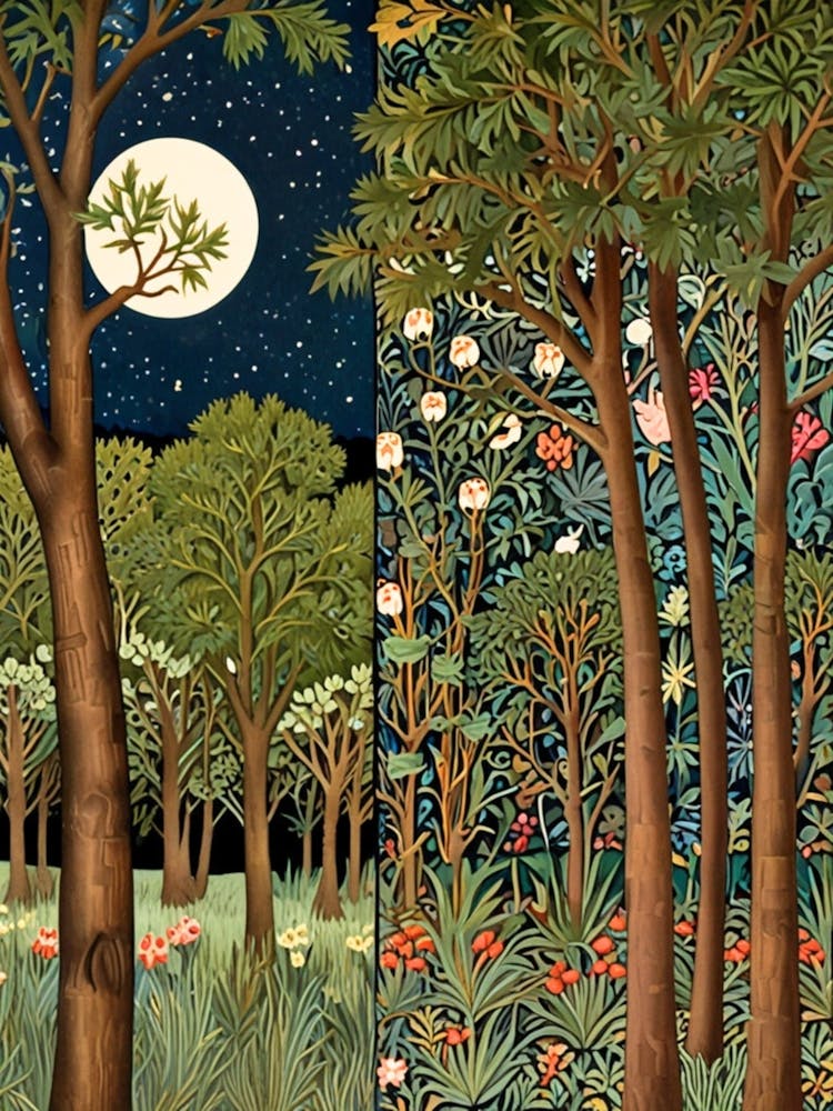 William Morris Moonlight In The Woods 154