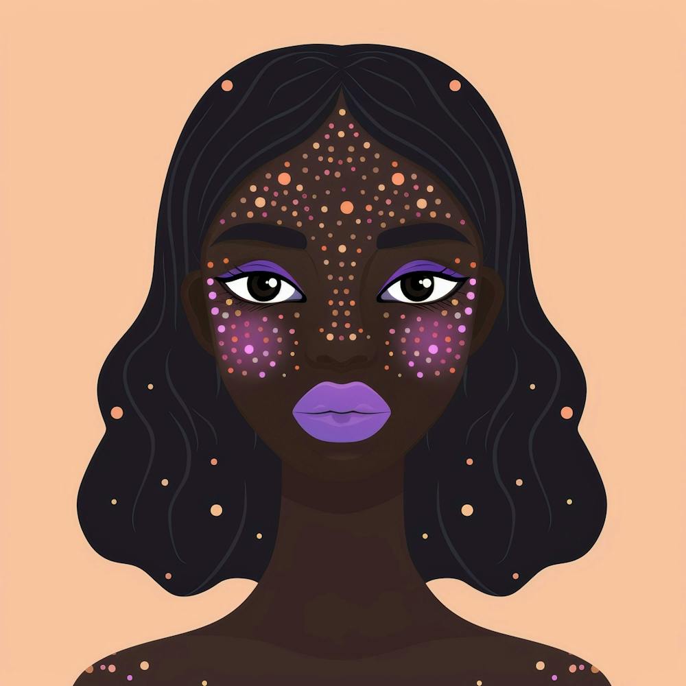 African Woman With Stars On Her Face