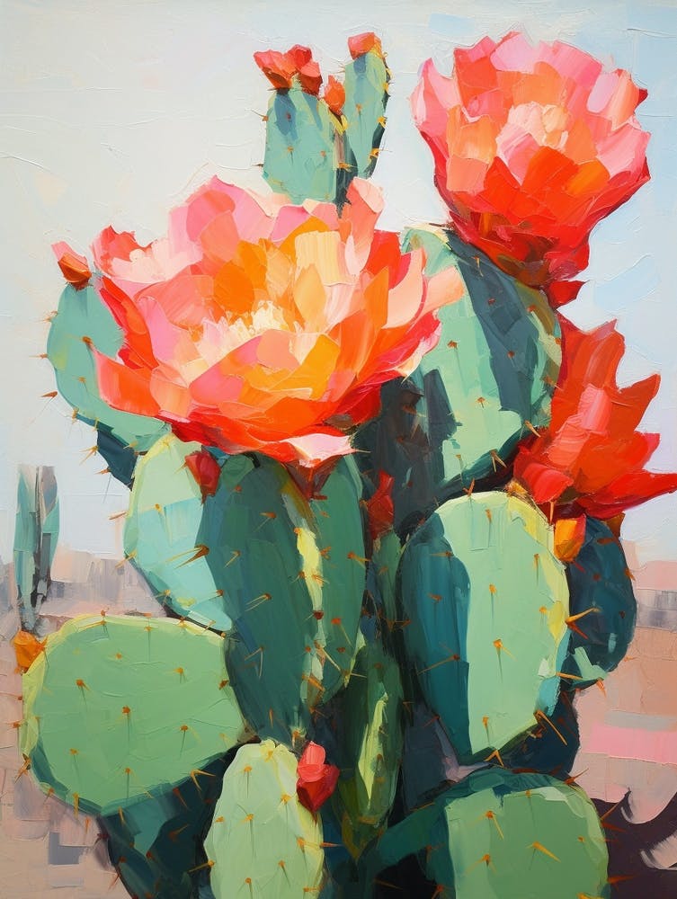 Cactus Painting Opuntia Fragilis 4