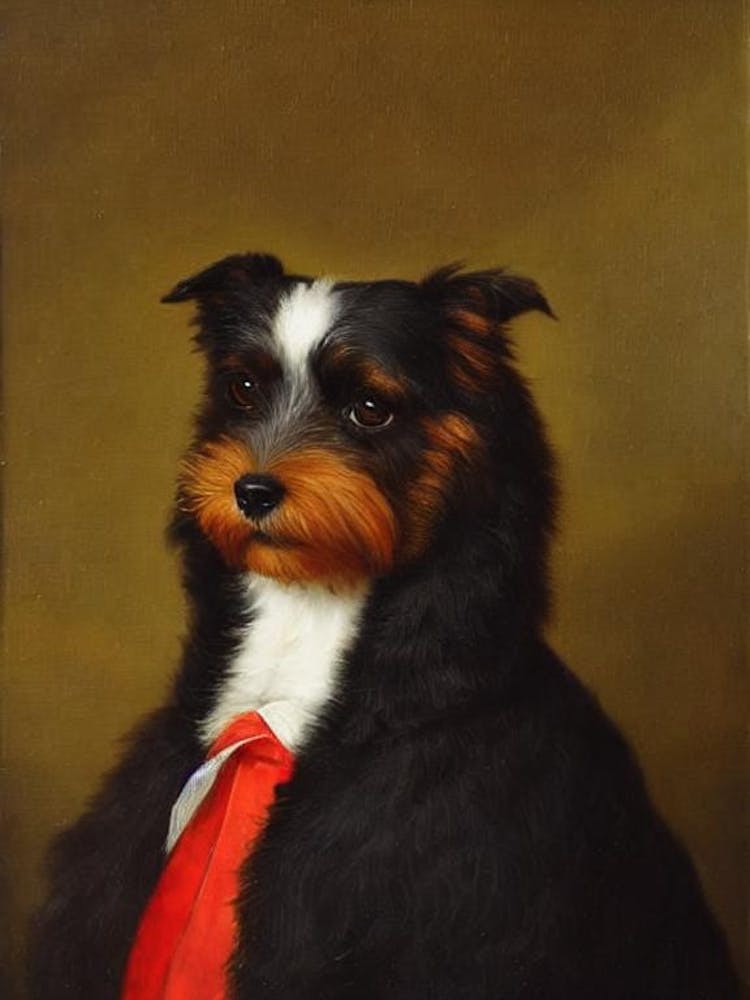 Norfolk Terrier Renaissance Portrait Oil Painting