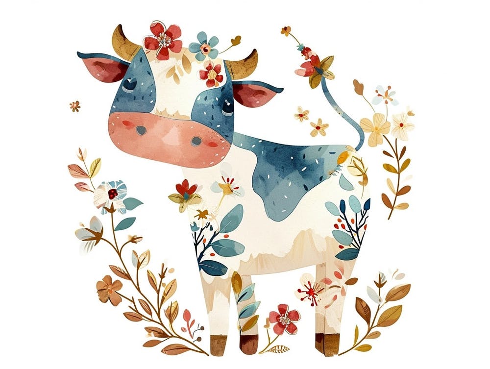 Little Floral Cow 2