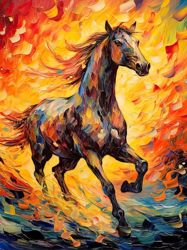 Running Horse Painting On Canvas 2