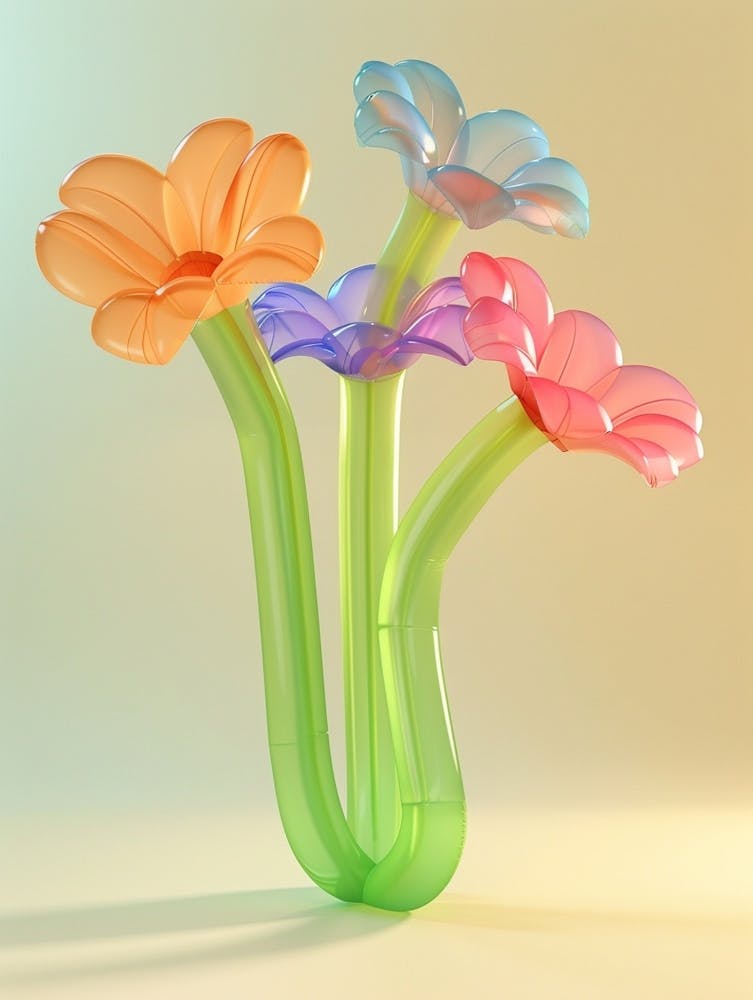 Verträumte aufblasbare Blumen Pfauenblume 1