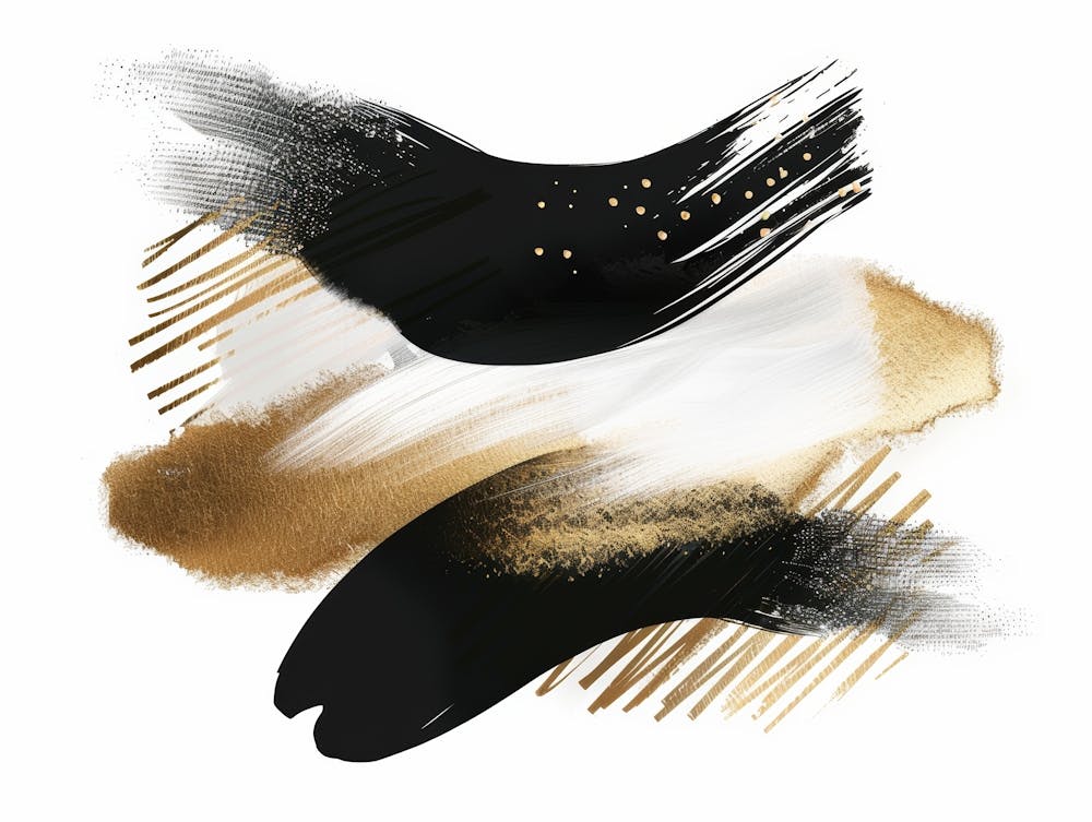 Gold And Black Abstract Painting 92