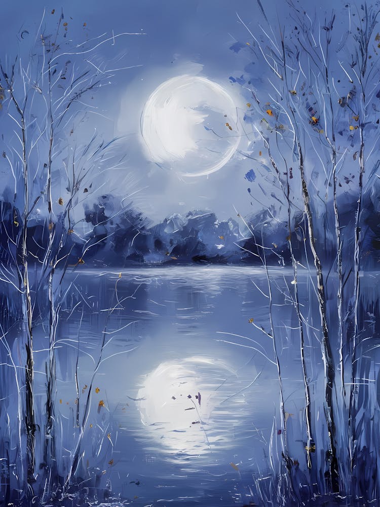 Moonlight Over Lake 1