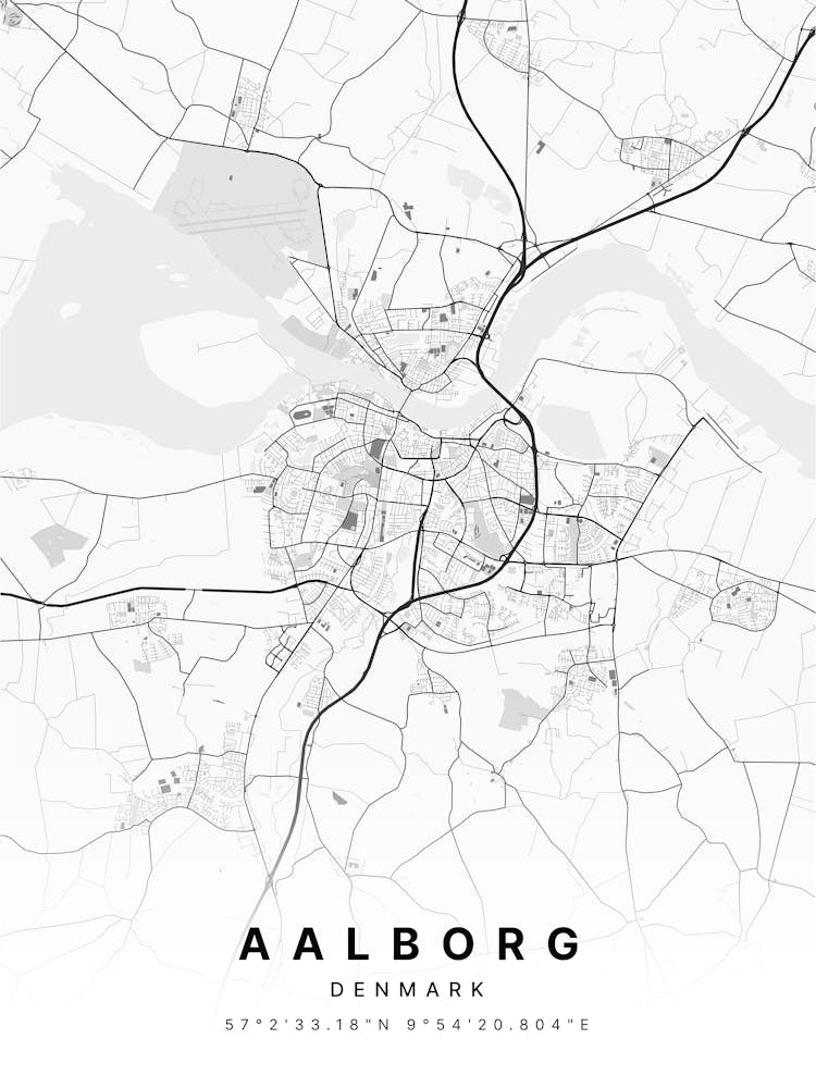 Aalborg Denmark Light Map