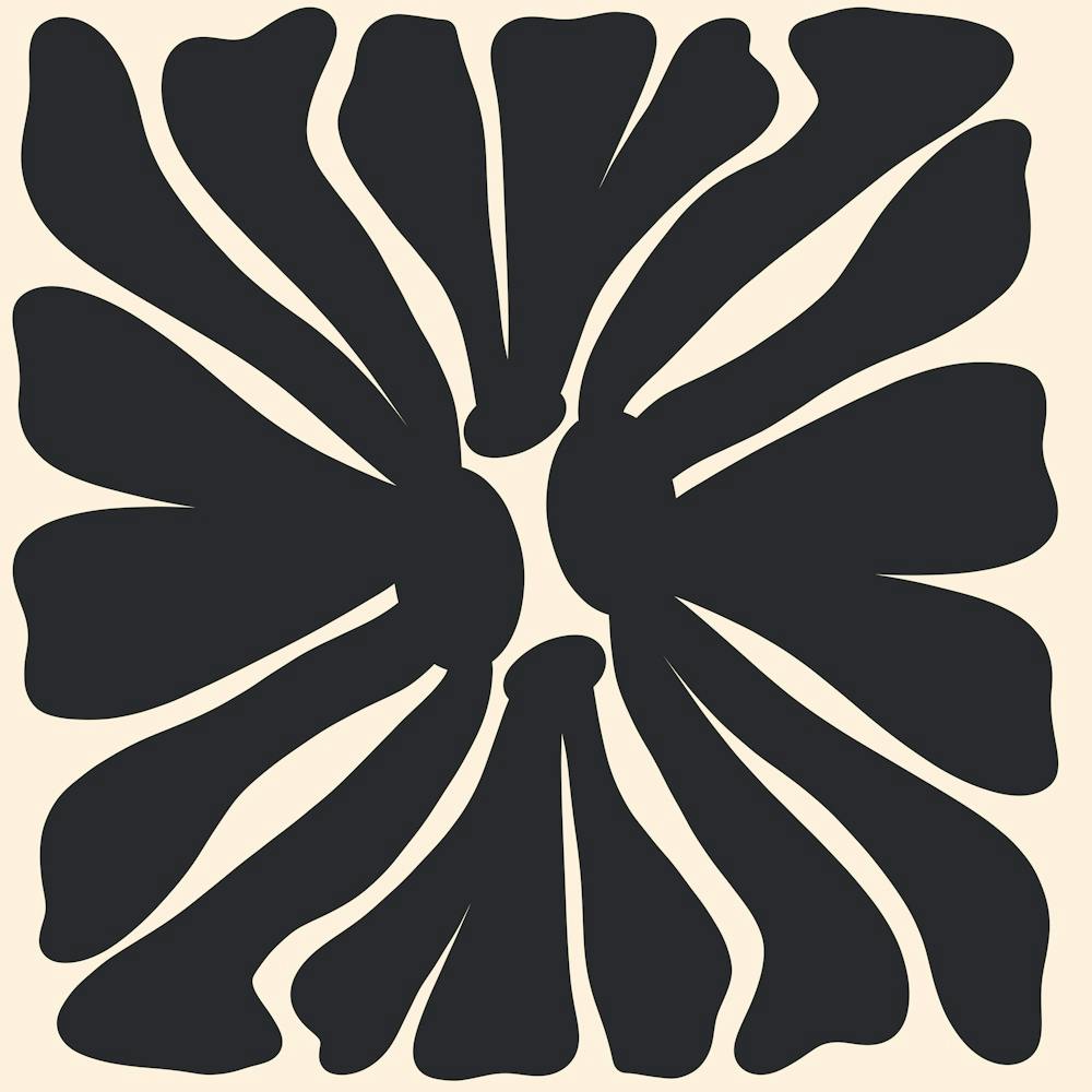 Abstrakte monochrome Blumen 2