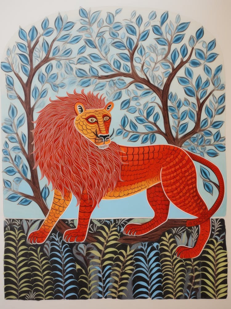Lion In The Forest