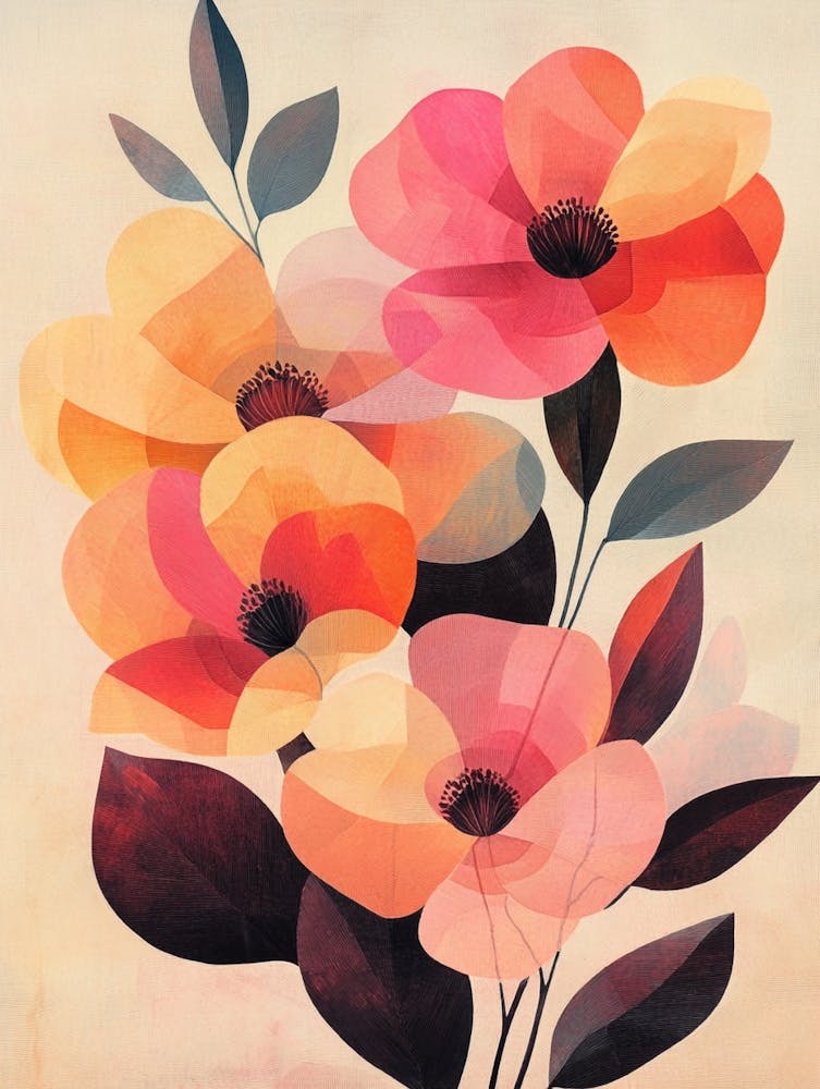Abstract Flowers Canvas Print 3