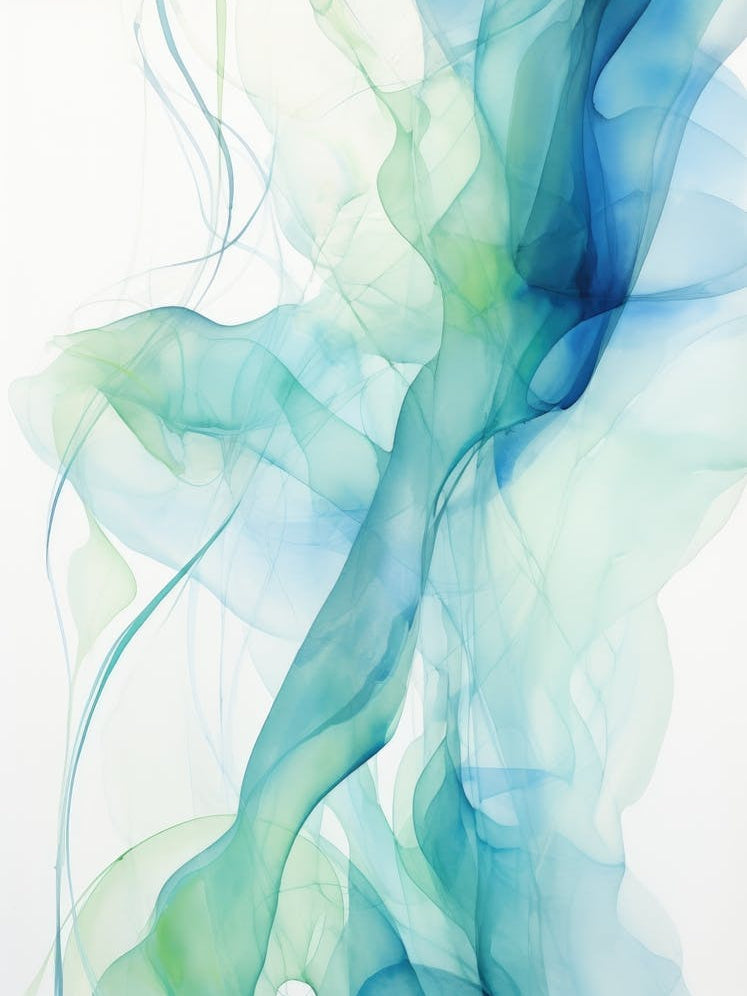 Abstract Blue Green Smoke