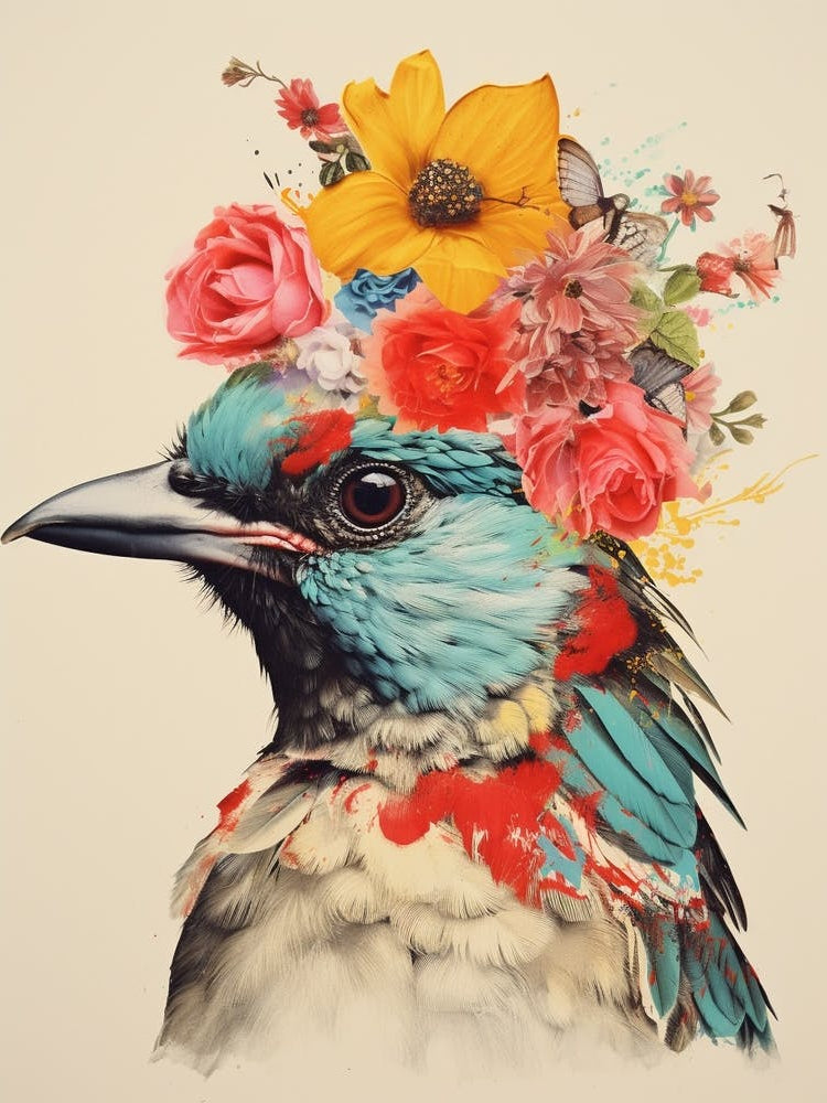 Bird With A Flower Crown Sparrow 4