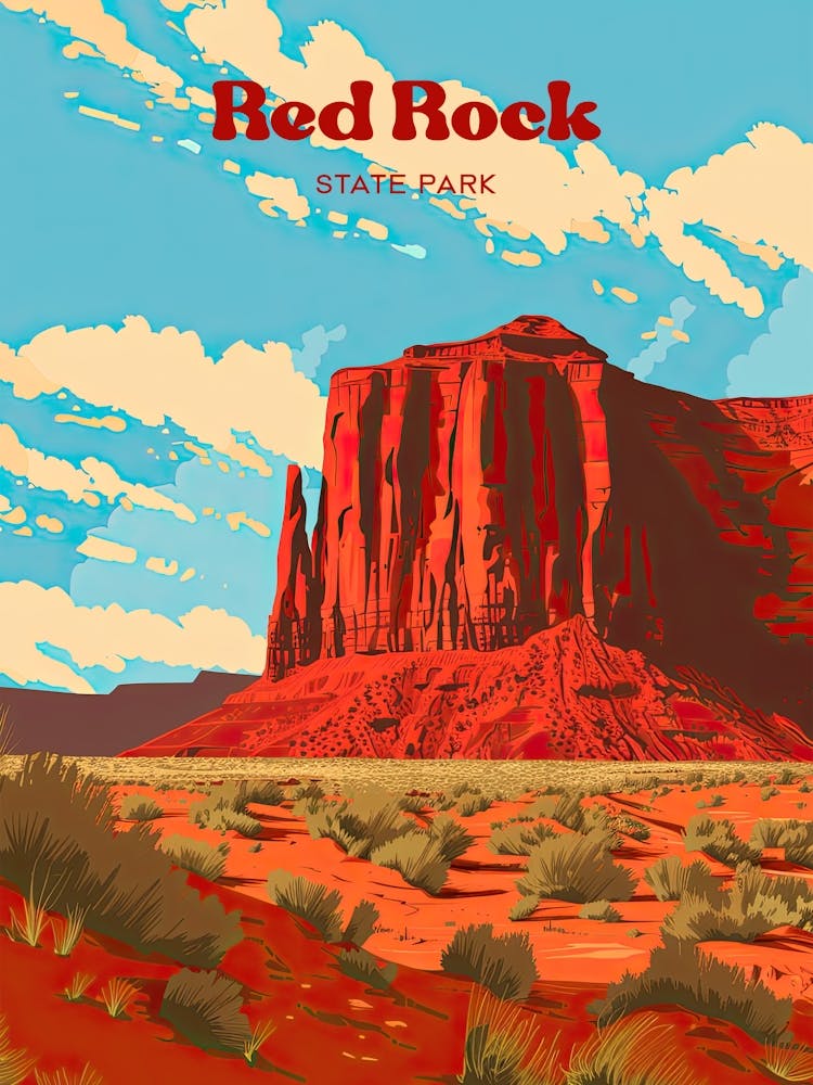 Red Rock State Park Arizona Desert Digital Travel Art