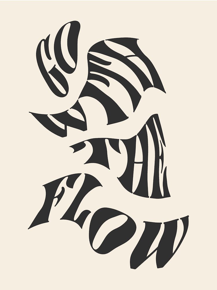 Go With The Flow White and Black