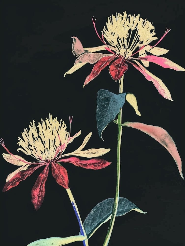 Neon Flowers On Black Globe Amaranth 3