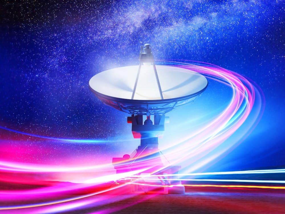 VLA Radio Telescope: Neon light — space poster, space art, photo poster, NASA poster, neon poster, synthwave poster