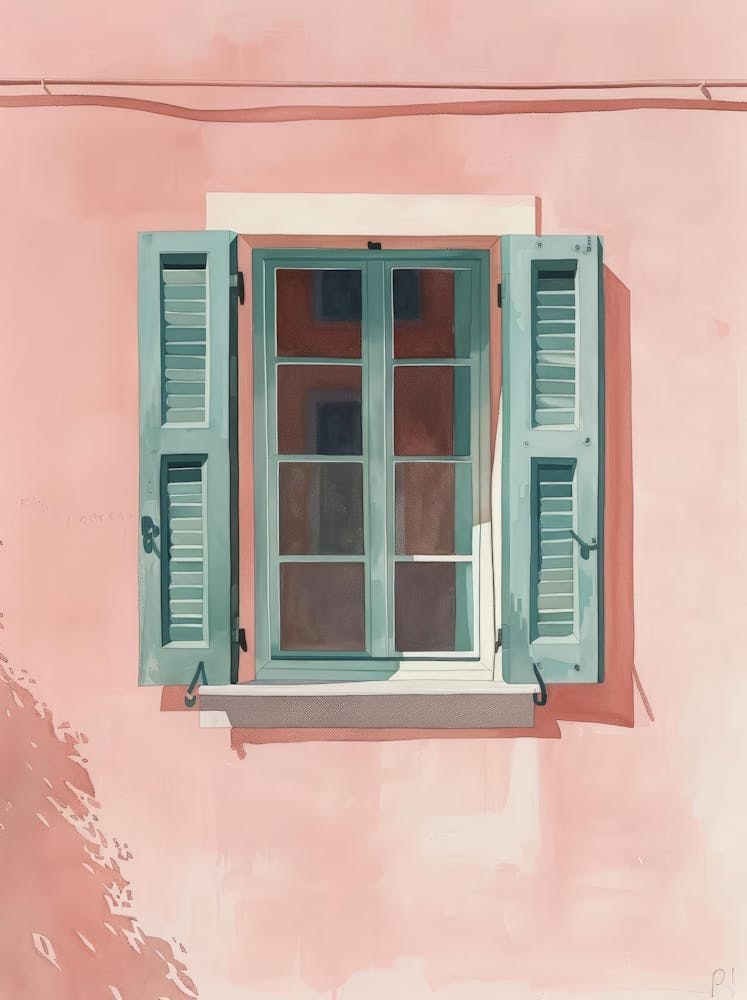 Pink House With Shutters