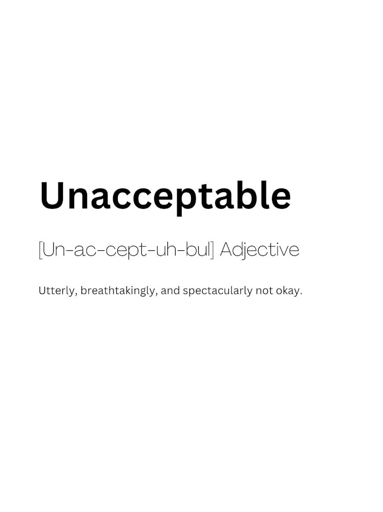 Unacceptable Definition Meaning